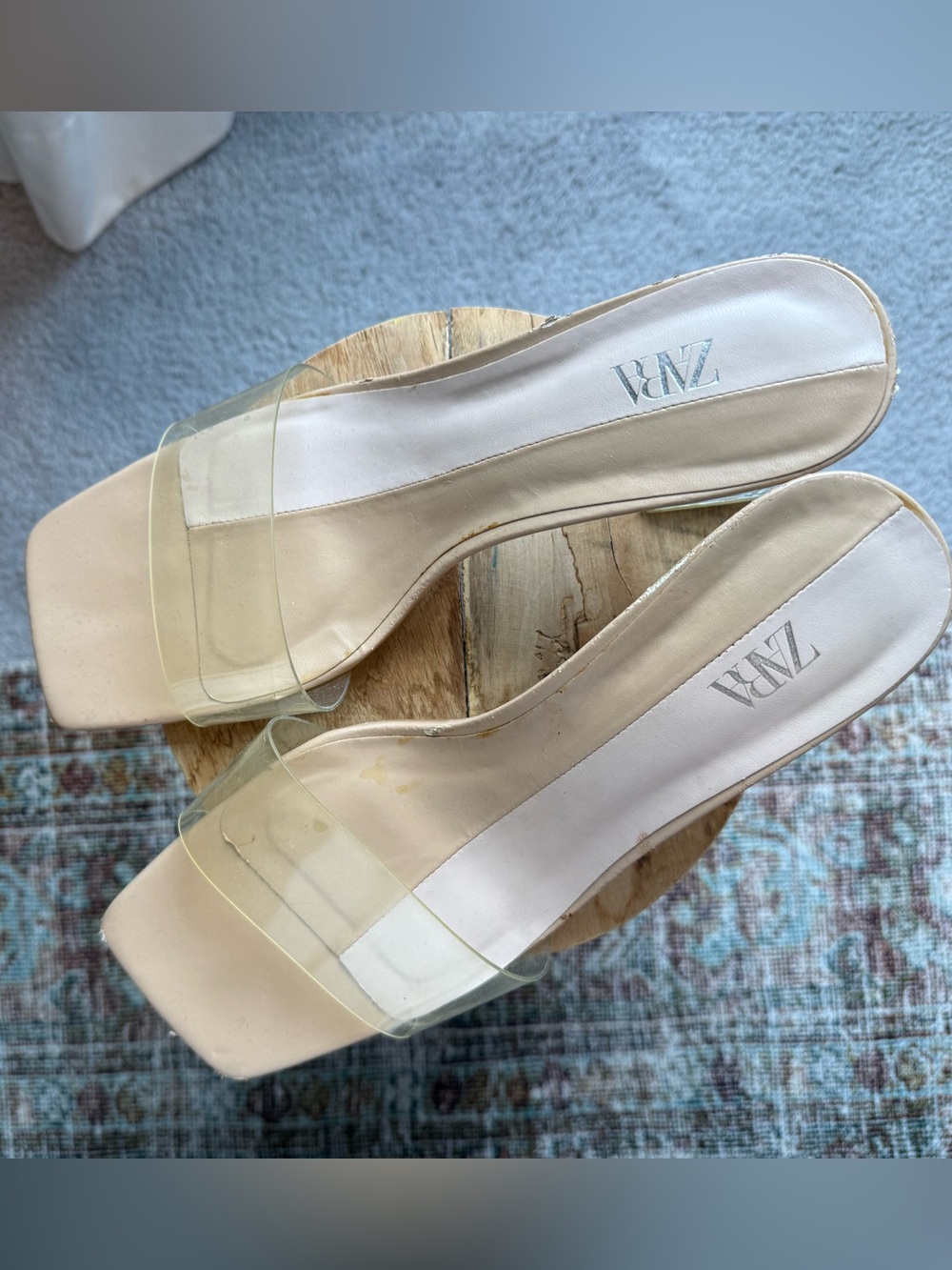 Zara lucite heels clear sandals- size 39